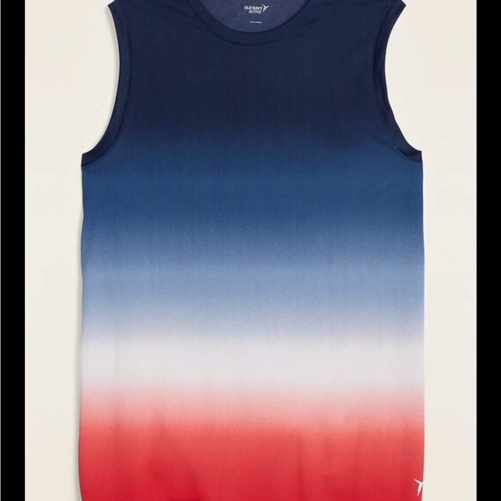Old Navy Gradient Sleeveless Top - Navy, White, Red - Picture 2 of 4